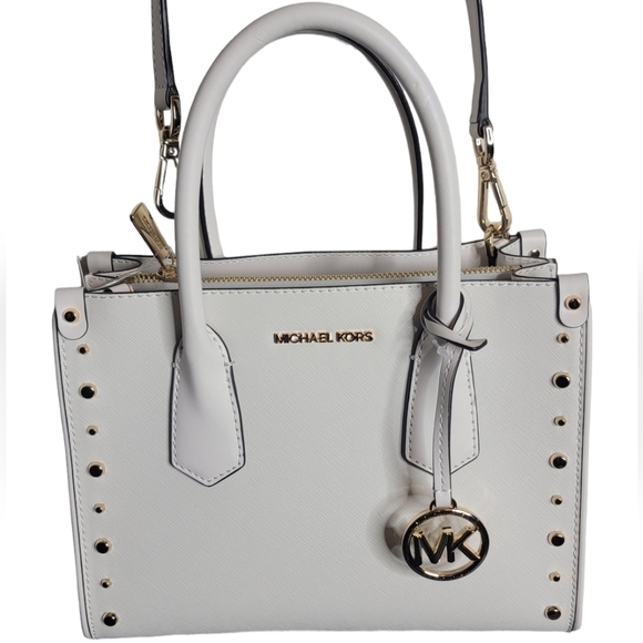 Nwt Michael Kors satchel white and gold Purse - Picture 2 of 15